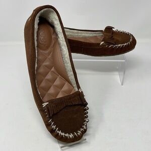 NWT Reef Brown Winter Drift Fur Flats w/Quilted Insoles Size 7M